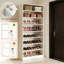 Armoire à chaussures en bois robuste à 9 niveaux avec tablettes réglables et rangement ouvert pour l'entrée, le couloir et le salon
