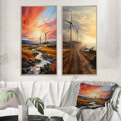 «Wind Turbines Elemental Force», 2 pièces sur toile