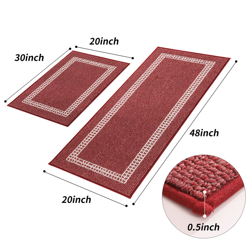 Tapis de cuisine lavable Xamiera, Rouge