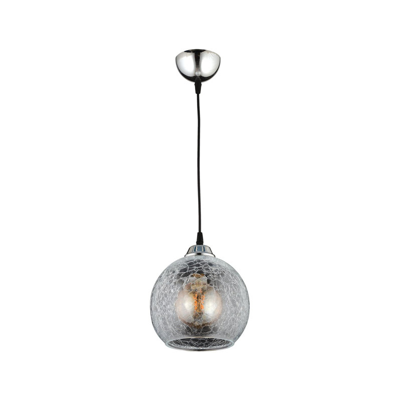 Modern Chandelier, Adjustable Height 10.6 - 23.6 Inches, Plastic Body with Glass Cap, Ø7.9 x H2.8 Inches Base Plate, E27 Socket Max 40W (Bulb Not Included) | Stylish Lighting for Home & Office Decor, IP20 Rated