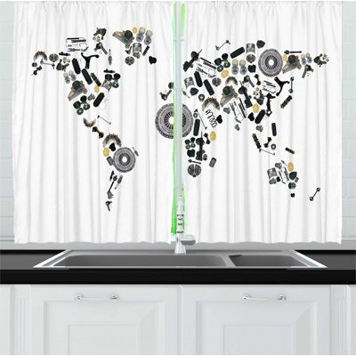 Ruffled Kitchen Curtain