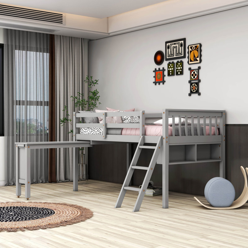 Lit pour enfant Middleburg, Simple, gris