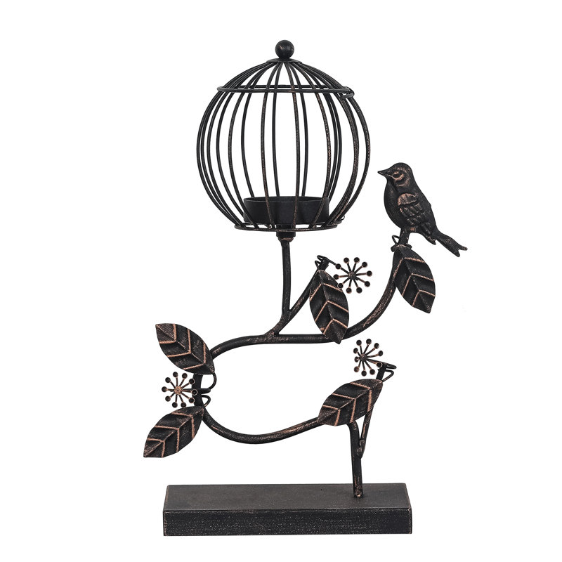 11.61'' H Metal Tabletop Lantern, Bronze