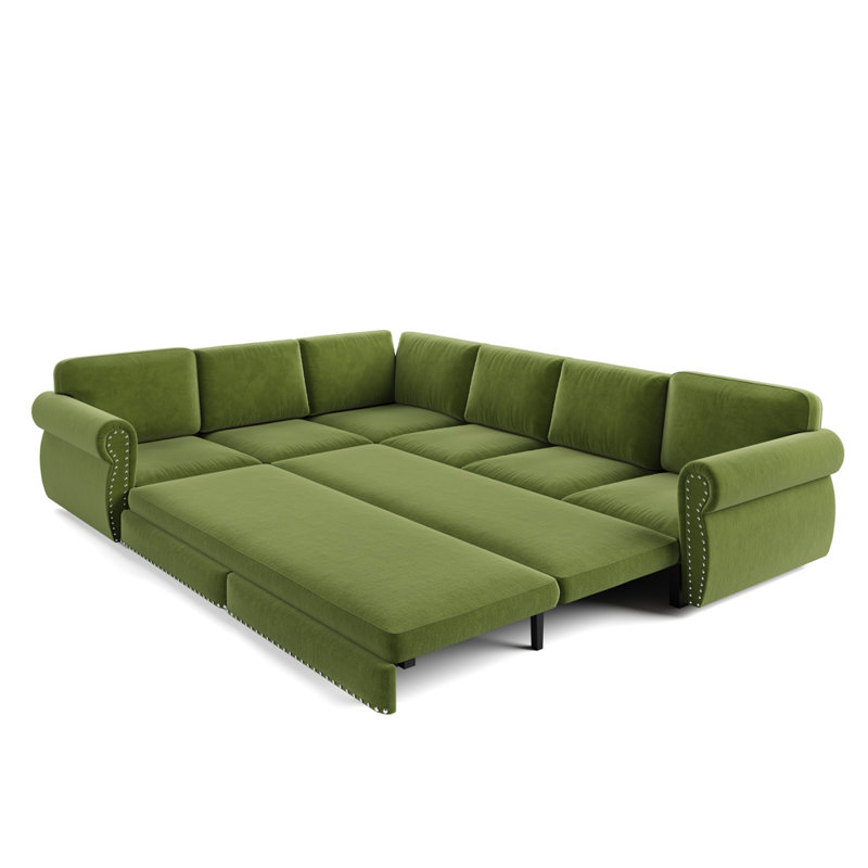 L-Shaped Sectional Sofa with Pull-Out Bed