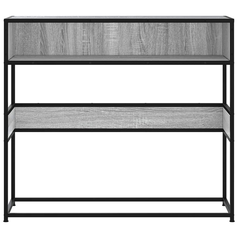 Console Table Black 90X35x80 Cm Engineered Wood, Grey Sonoma