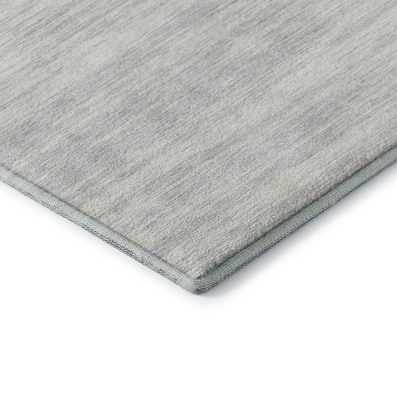 Premium Machine Washable Prisco Silver Rug, Runner 2'3" x 7'6"