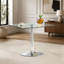 Table de salle à manger 38,5 pouces moderne minimaliste carrée en verre avec base en métal à colonne unique. Disponible en noir, or ou argent. Table de salle à manger à domicile. Convient pour 2 à 4 personnes.-66958980