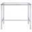 Refined Tolbert Rectangular 47-Inch Glass Top Pub Bar Table Chrome