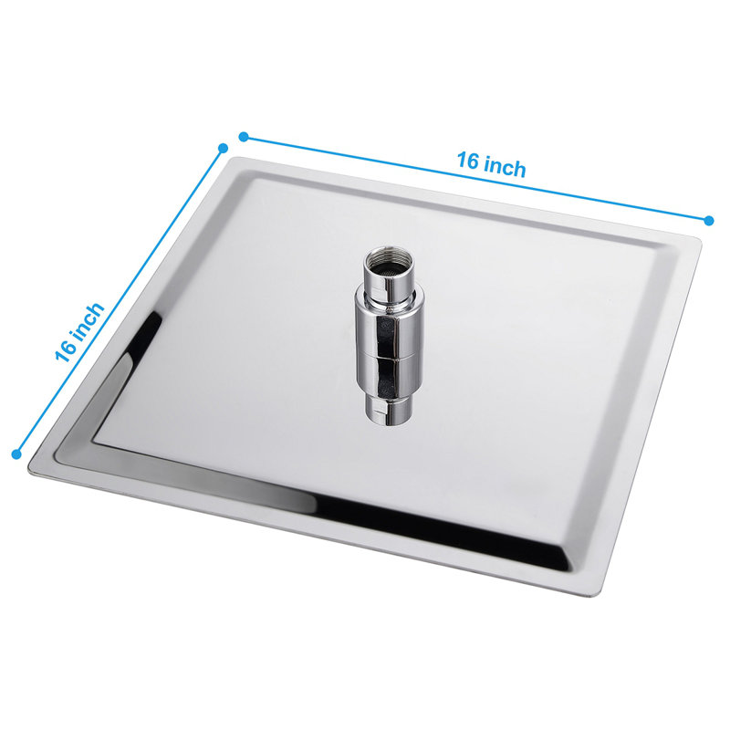 Rain Fixed Shower Head  (16 Inch Square), Chrome