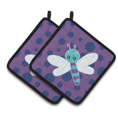 Caroline's Treasures Polka Dots Polyester Potholder Set