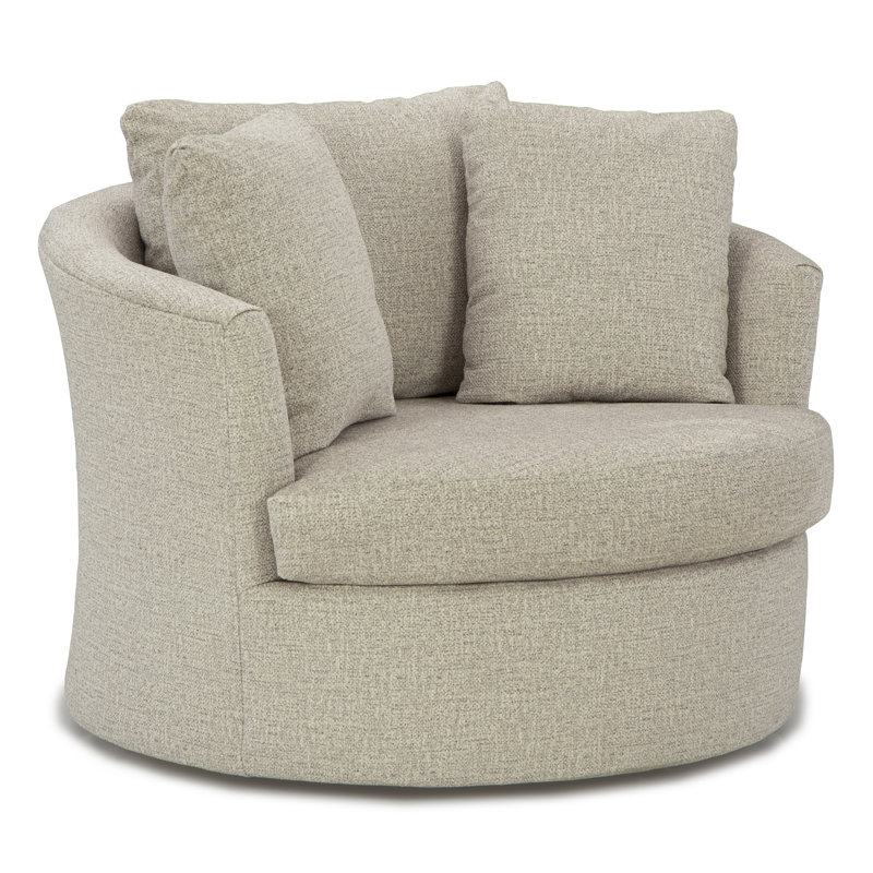 Fauteuil demi-tonneau pivotant de 49 po Ventura, Laguna Performance florale bleue