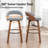 Modern 2-Piece Swivel Barstool Set In Warm Walnut-120155821