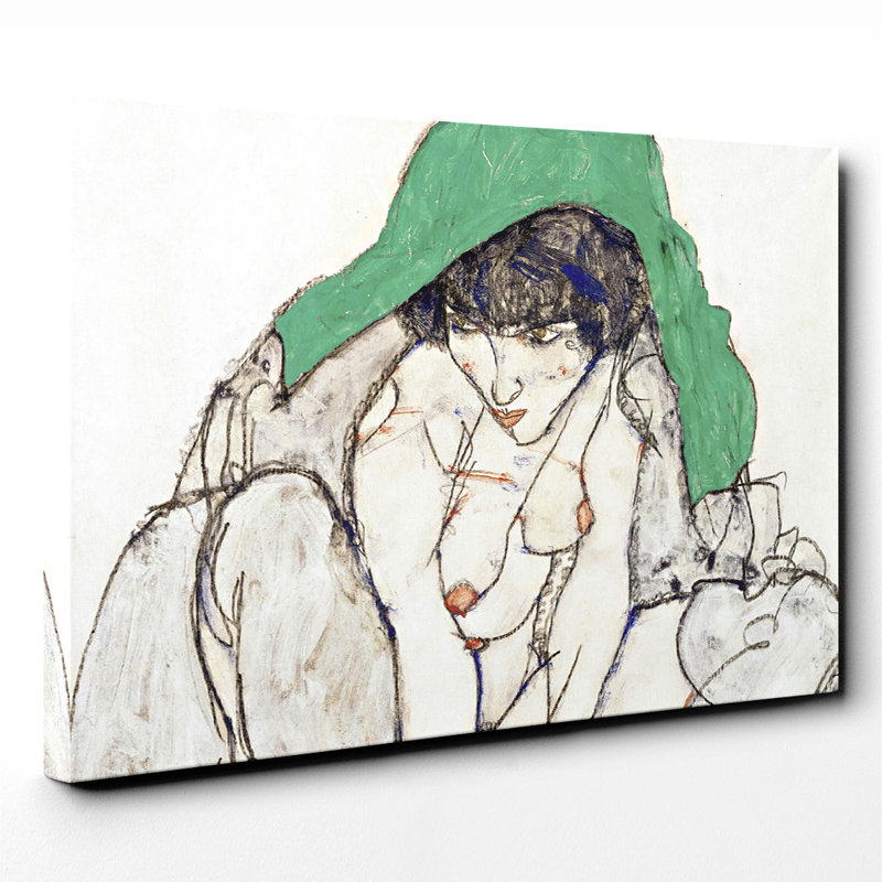 Woman in Green by Egon Schiele - Wrapped Canvas, 70cm H x 100cm W