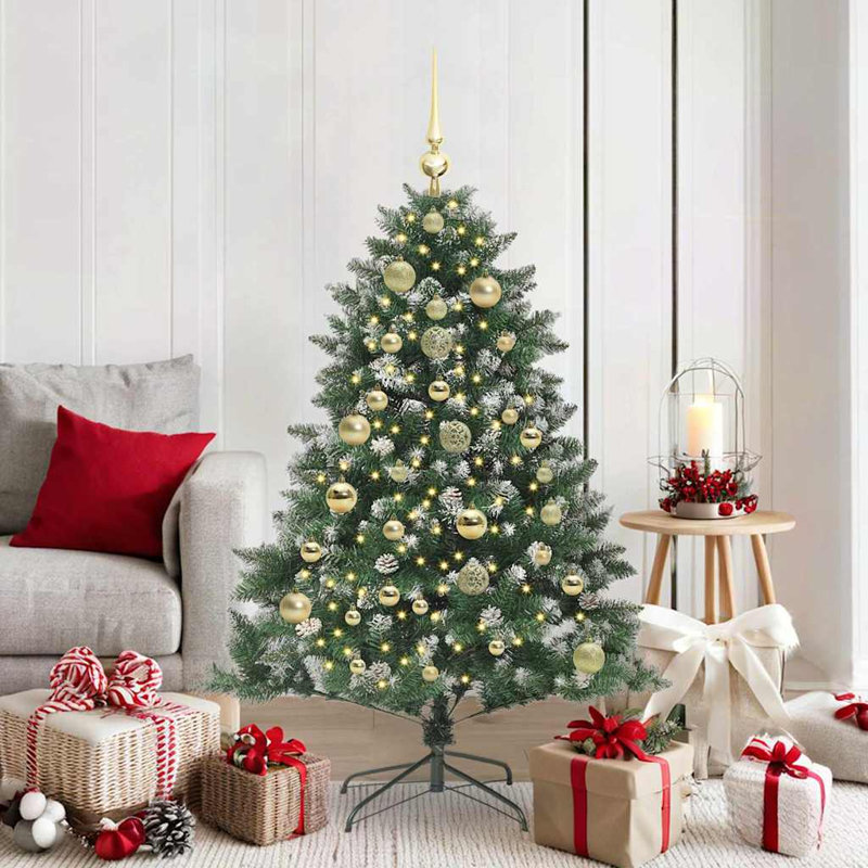 Artificial Christmas Tree with Stand, 4.92' H, Gold