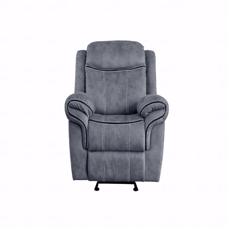 Fauteuil oscillant bicolore en velours gris avec fonction inclinable