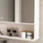 35 X 28 Inches Bathroom Cabinet Mirror, Aluminium, Led And Defogging, Cosmetic Shelf, Hair Dryer Area, Khaki Mirror Cabinet, 3 Colors , Defogging Function, Pouch, Holder