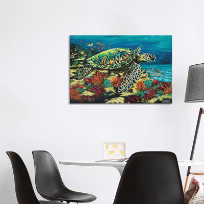 Deep Sea Swimming II 1 Piece Wrapped Canvas Panoramic Painting