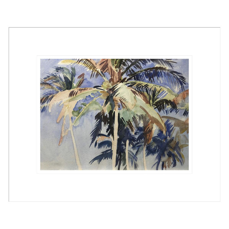 «Palms Against the Sky» par John Singer Sargent, impression giclée sur cadre, H 13,75 po x l 16,42 po