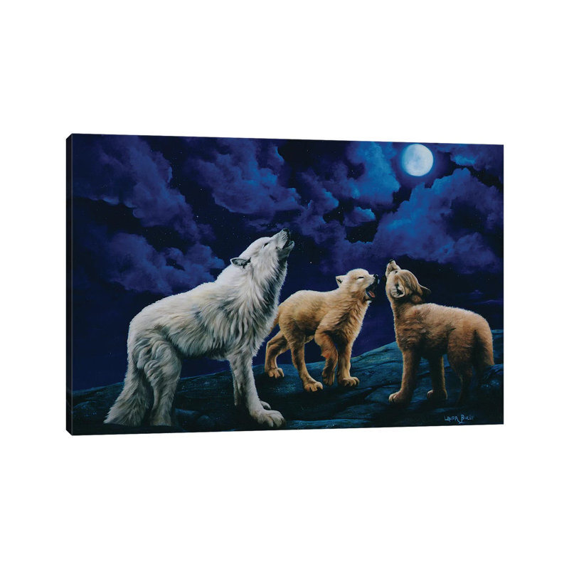 Wolfhowl 1 Piece Wrapped Canvas Wall Art, 30.48cm H x 45.72cm W