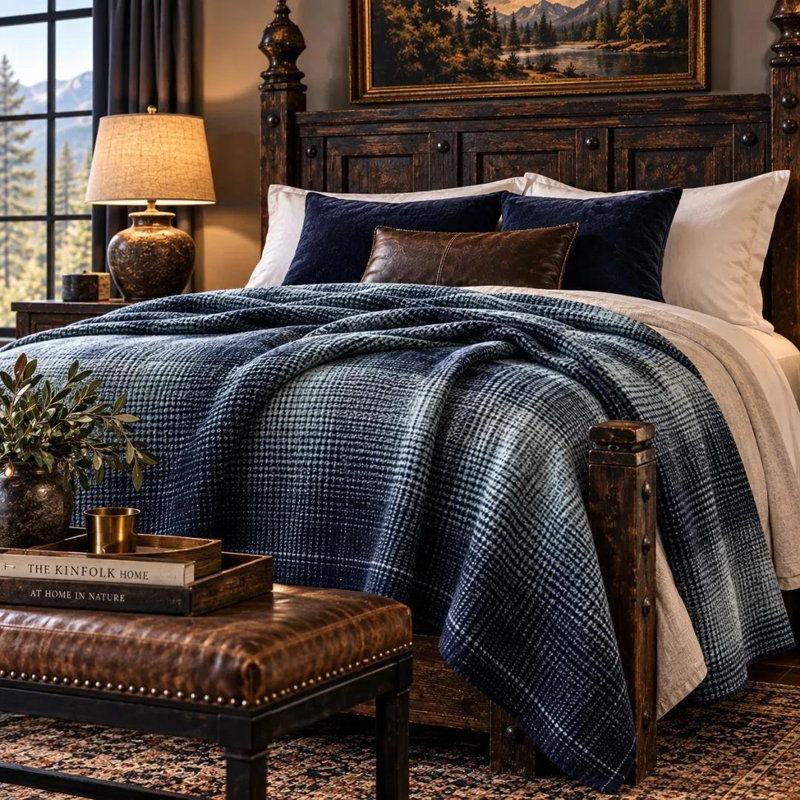 Pendleton Eco Wise Shale Navy Blanket, Queen