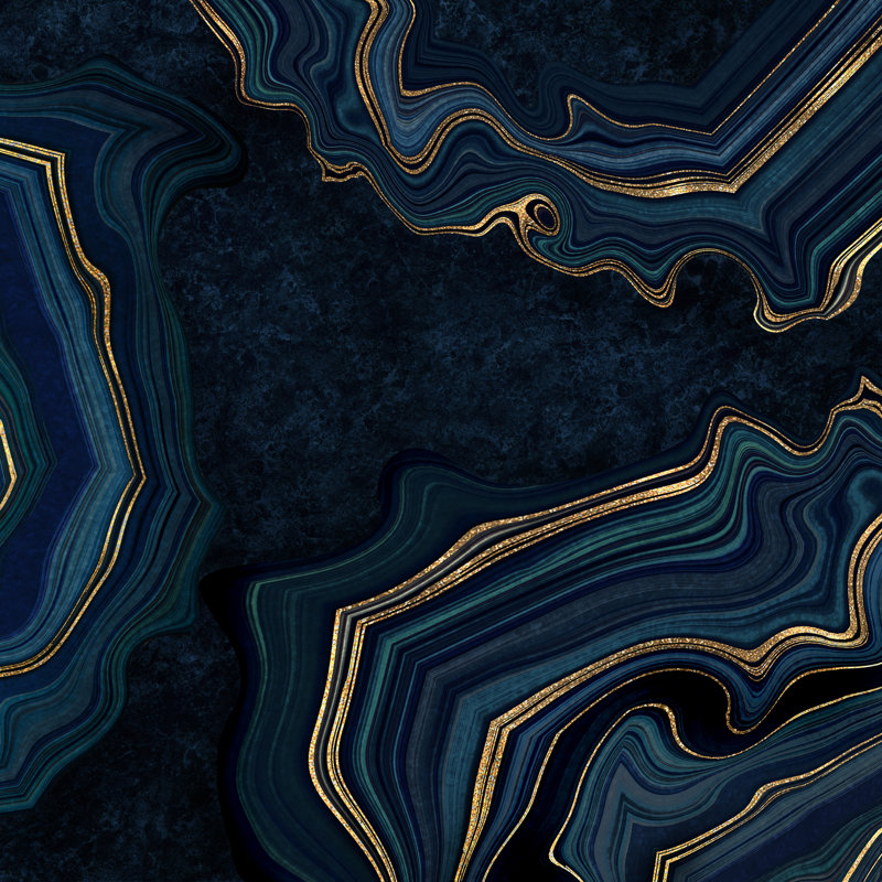 Painted Artificial Stone Texture With Gold Viens - Wrapped Canvas Print, 51cm H x 51cm W x 3.8cm D