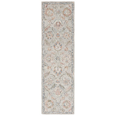 Georgiana Hand Tufted Wool/Cotton Oriental Rug in Grey/Rust