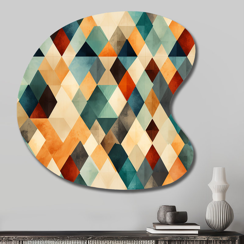 Cosson - Art mural géométrique asymétrique en métal, sculpture murale en métal de forme unique, H 27 po x l 27 po
