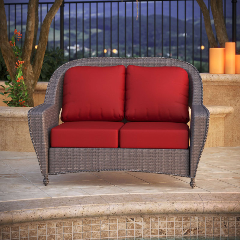 Indoor/Outdoor Sunbrella® Seat/Back Cushion, Canvas Jockey Red Sunbrella® Canvas