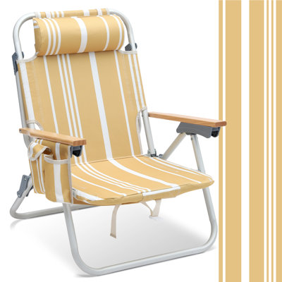 Chaise de plage en aluminium pour adultes avec 5 positions à plat, chaise de plage pliable et légère avec 2 sacs isothermes, une barre à serviettes, un porte-gobelet et un porte-téléphone pour l'extérieur, le camping et la pelouse