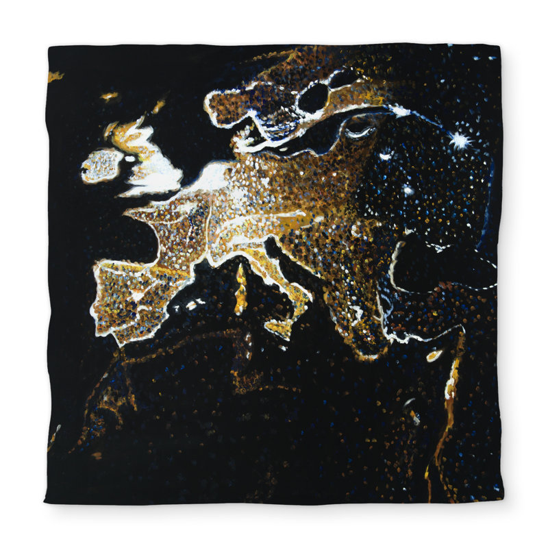 European Continent Satellite View Queen Duvet Cover - White