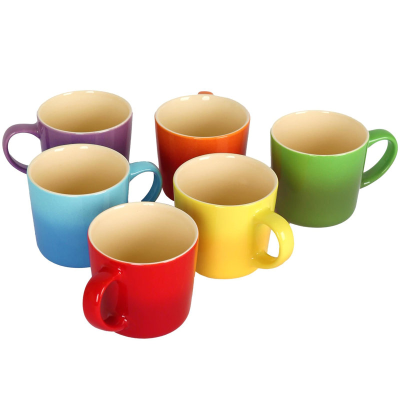 Argon Tableware - Ombre Coffee Mug - Glazed New Bone China Drinking Cup, Purple, 6