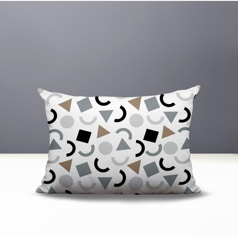 Coussin lombaire réversible intérieur / extérieur Fazzal, Rectangle H 18 po x l 25 po, Gris