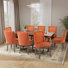 Thickened Fabric Upholstered Nailhead Wooden Dining Chairs (Set of 8)