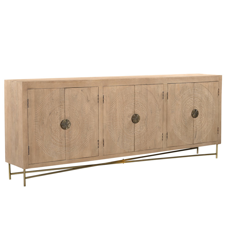 Buffet en bois massif 95 po Aarohi, Naturel