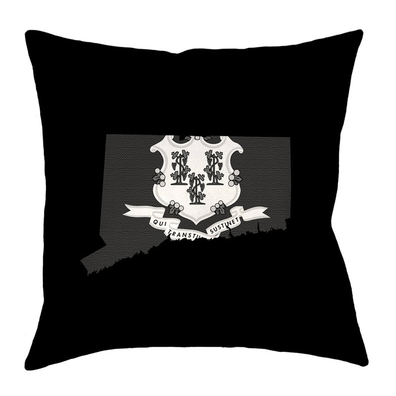 Coussin décoratif brumit connecticut oreiller en faux lin à imprimé double face, 18 po x 18 po, Noir