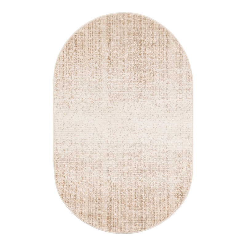 Hulsey Striped Ivory Area Rug, Oval 3'3" x 5'3"