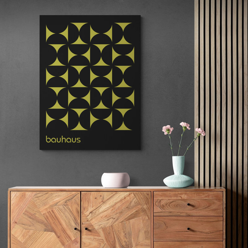 Bauhaus Geometric Grid - Wrapped Canvas Print, 117cm H x 81cm W
