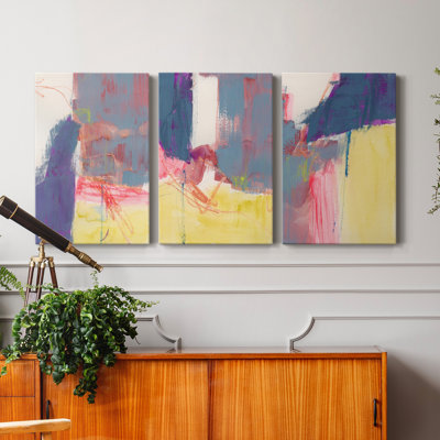 Flim Flam II - ensemble de 3 peintures sur toile tendue
