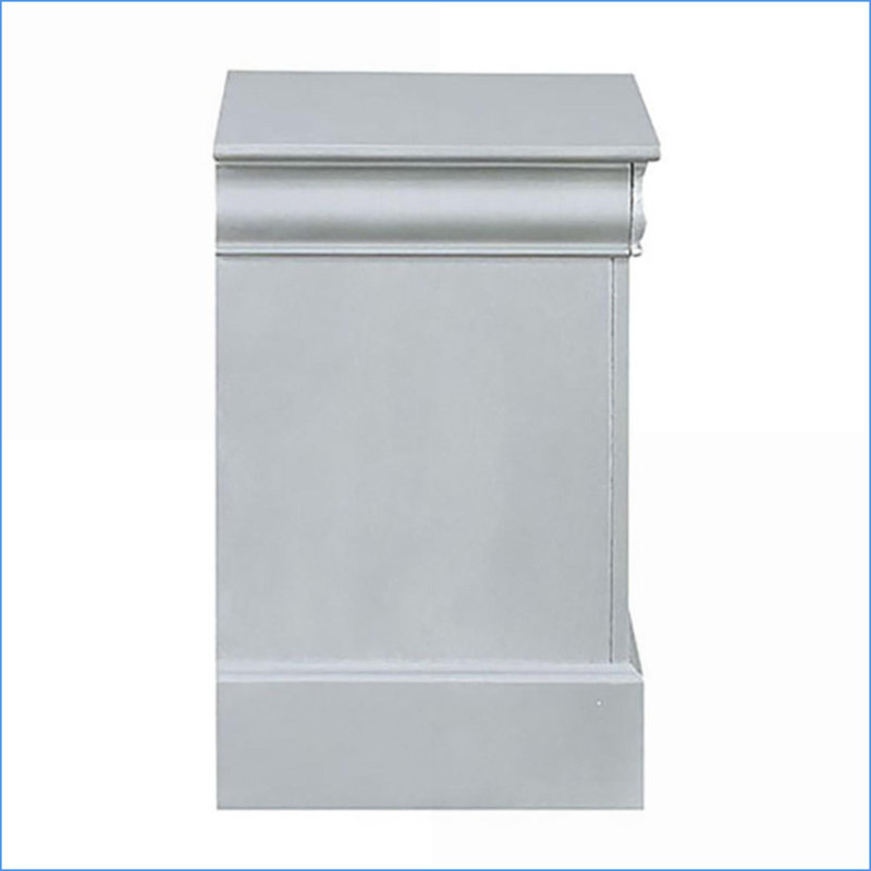 Table de chevet 2 tiroirs Platinum, Argent argent