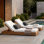 Leite 79" Long Reclining Outdoor Acacia Chaise Lounge Set with Cushions