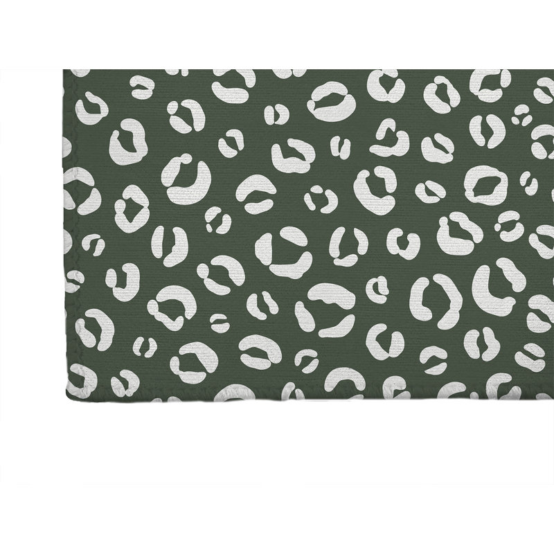 Leopard Play Kids Play Mat, Rectangle 5' x 7', Chimichurri/Green