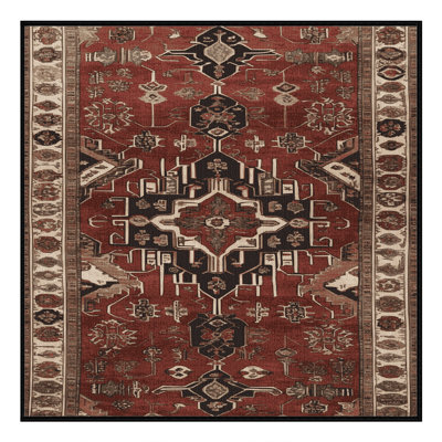 Machine Washable Persian Black Area Rug