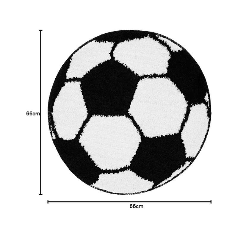 Kids It's A Goal Football Shaped Rug White