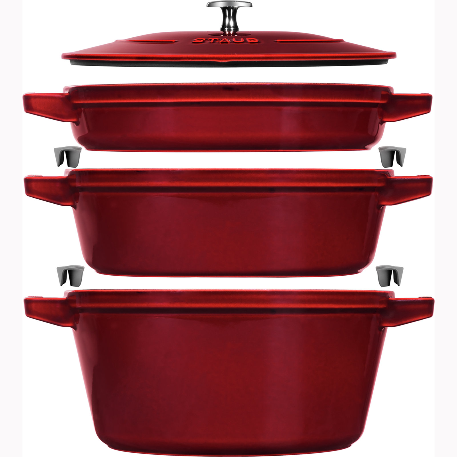 Staub La Cocotte 4-Piece Stackable Set, Grenadine