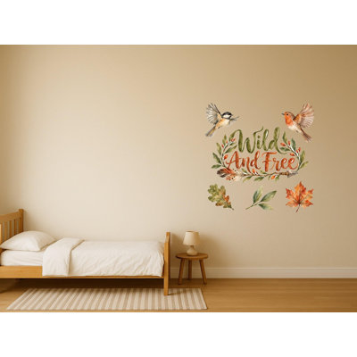 Wild And Free Quote Wall Decals, Set of 7 Peel and Stick Nursery Wall Stickers, Satin Finish Removable Kids Room Wall Art, 20"W x 20"H (50 x 50 cm)