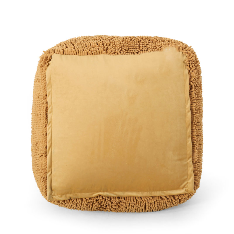 Pouf carré en microfibre Spongy, Yellow