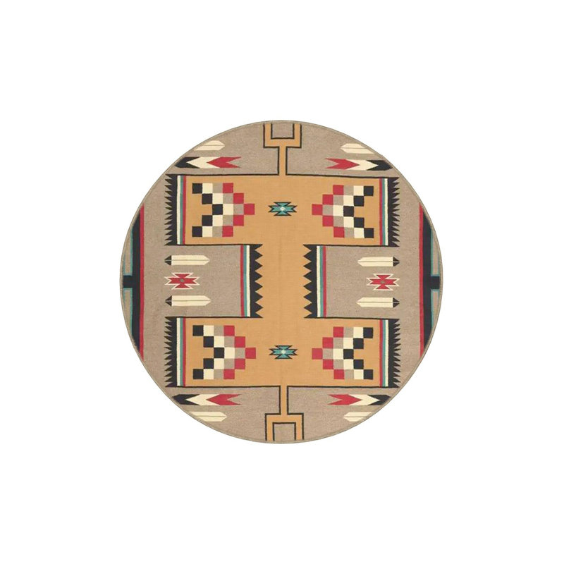 Tapis décoratif lavable à la machine multicolore, Carré 3 pi 3 po