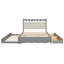 Grand lit en bois avec lit gigogne en bois, gris, 2 tiroirs, lit plateforme avec rangement pratique, option confortable-1628068323