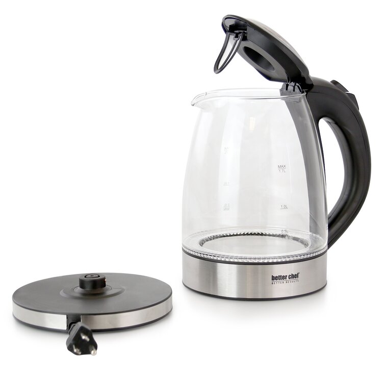 OVENTE 7.2-Cup Black Stainless Steel Electric Kettle with