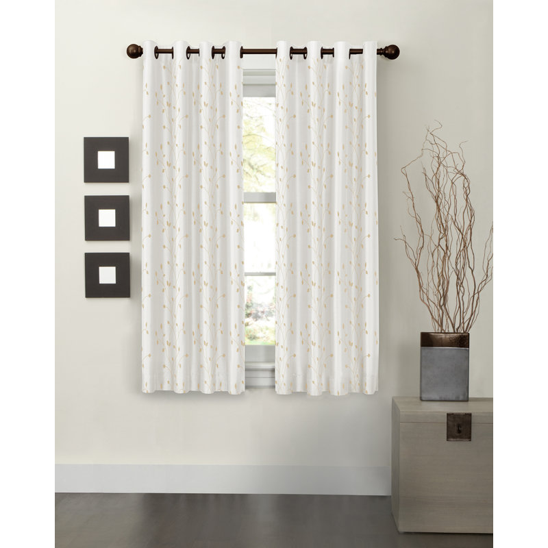 Besteiro Faux Silk Blackout Curtain Single Panel, 54" W x 63" L, Natural